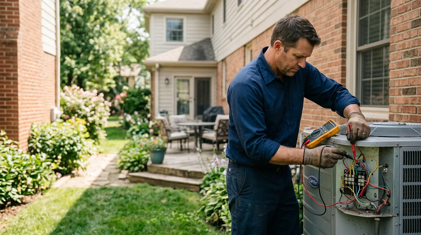 HVAC technician working near Ludell, KS